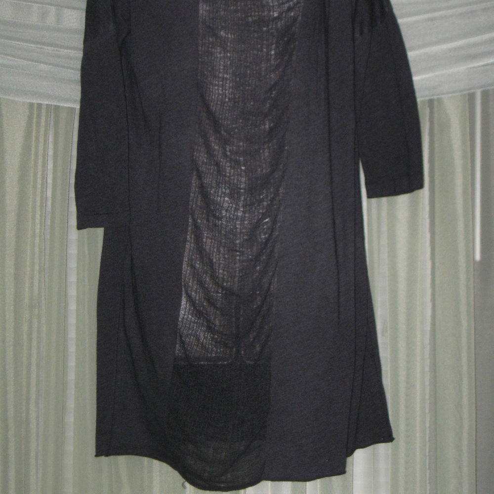 Basic Pullover Charcoal Distressed Front Shredded - image 7